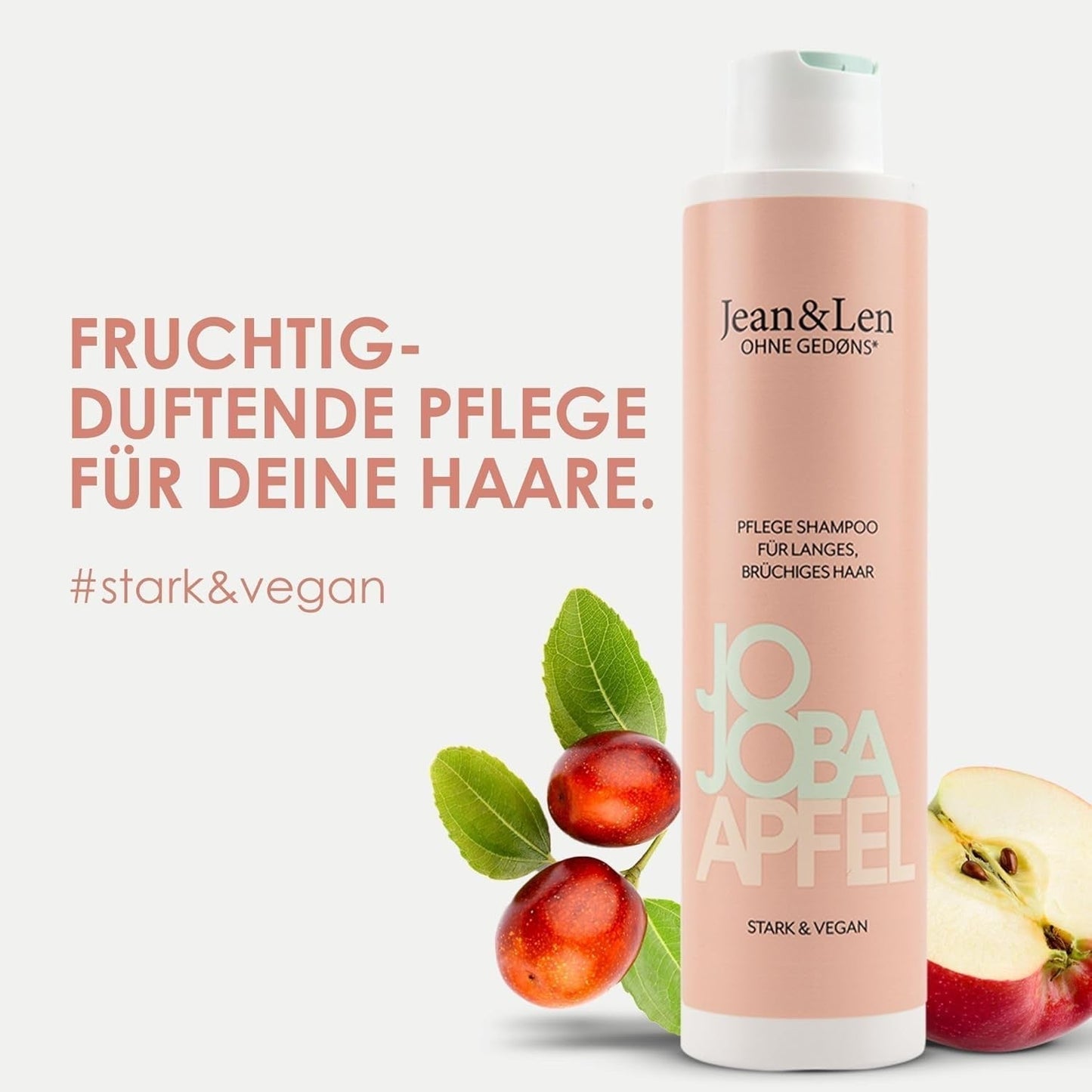 Jean & Len Care Shampoo Jojoba & Appel, voedt lang en kwetsbaar haar, 300 ml Douchen en baden Jean & Len