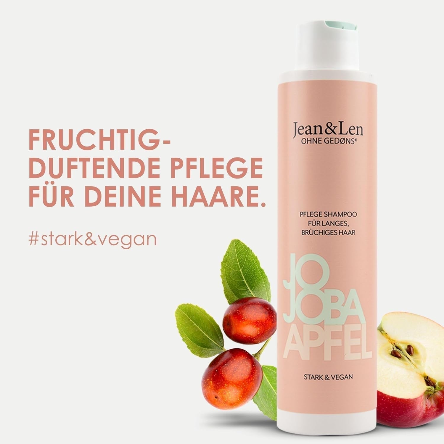 Jean & Len Care Shampoo Jojoba & Appel, voedt lang en kwetsbaar haar, 300 ml Douchen en baden Jean & Len