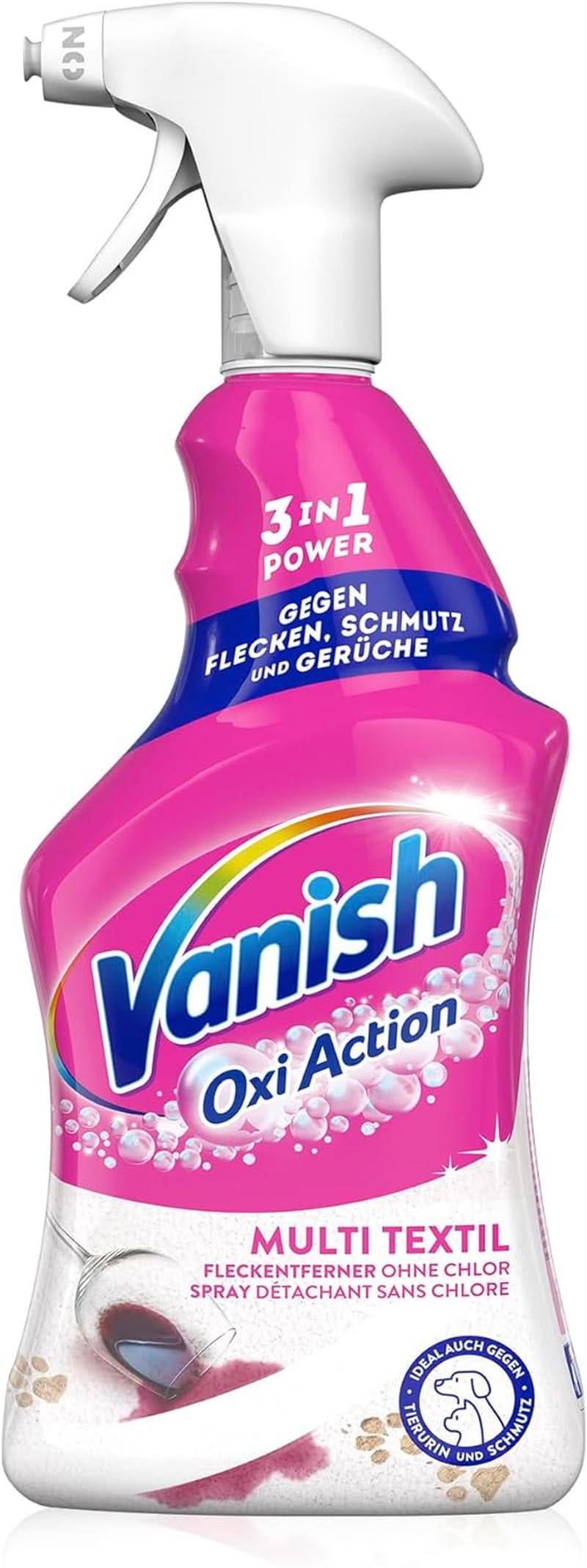 Vanish Oxi Action Multi - Textielvlekverwijderaar Spray - 660 ml - Textielwasmiddel voor tapijten en bekleding - tegen vuil en urinegeur Naty Shop