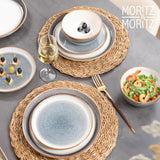 Moritz & Moritz TARENTO 24-delige serviesset voor 6 personen, grijs - Elegante hoogwaardige aardewerken bordenset - De serviesset bestaat uit 6 dinerborden, 6 dessertborden, 6 dinerborden en 6 kopjes