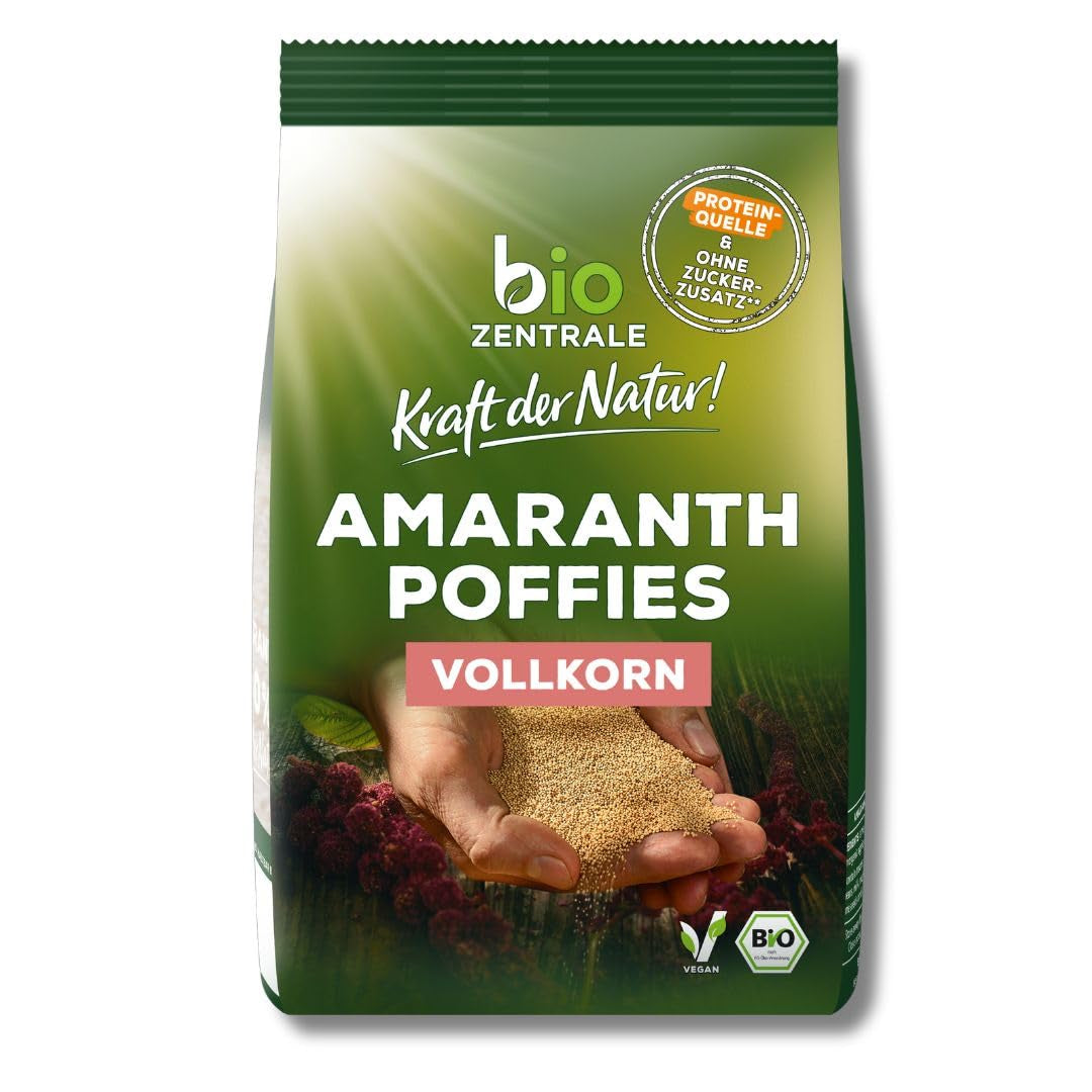 Biocentrale amarant soesjes | 125 gram | veganistisch | kleine geëxpandeerde amarantkorrels | eiwitbron | voor muesli, yoghurt en kleurrijke ontbijtkommen
