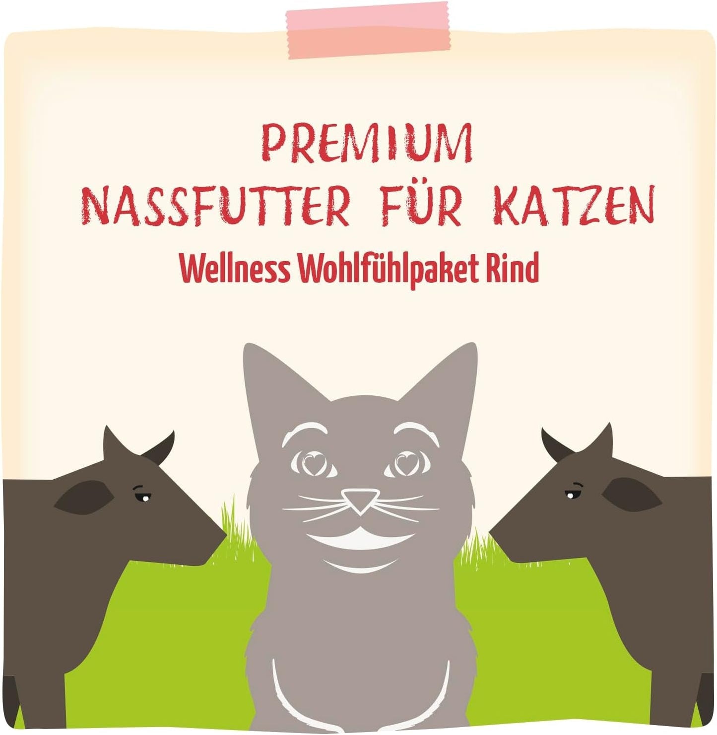 MjAMjAM - Premium natvoer voor katten - Wellness Pack Rundvlees, 12 stuks (12 x 125 g), graanvrij met extra vlees