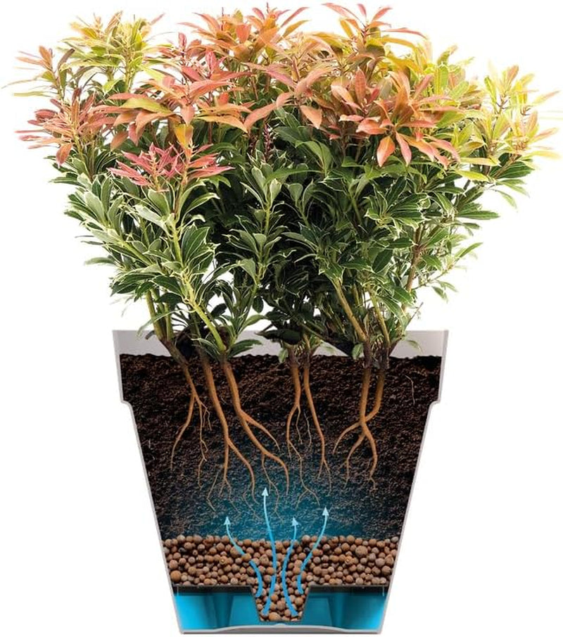 elho Loft Urban Round 40 - Bloempotten voor buiten - 100% gerecycled plastic - Ø 38,5 x H 35,3 cm - Geel/Oker