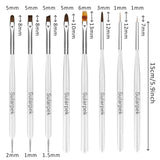 Sullarpek 8 Stück Nagel Pinsel Set, Pinsel voor Gelnägel, Nageldesign Pinsel, Nail Art Dotting Tools, Nailart Pinsel voor Gel Acryl Nägel Nailart