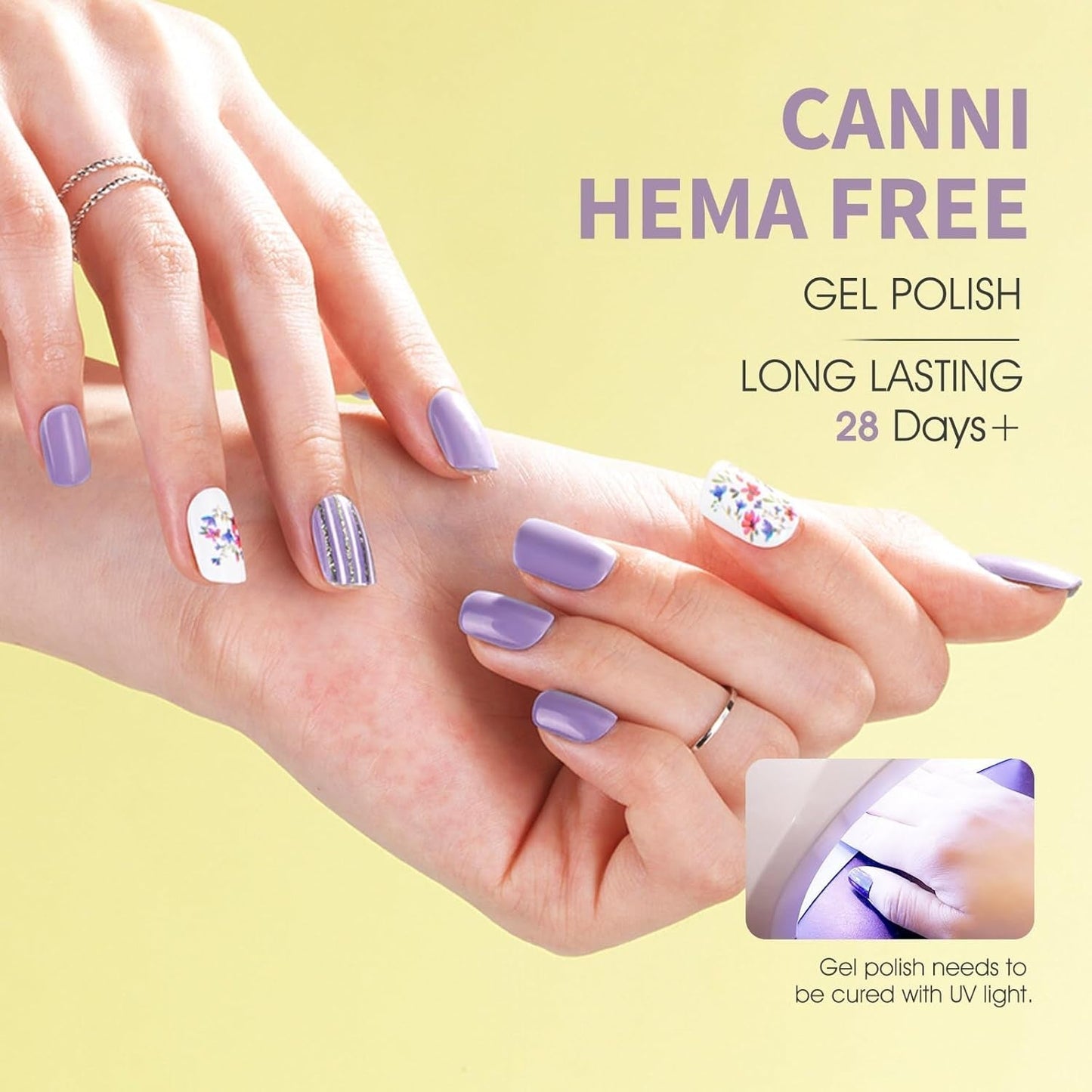 CANNI gel nagellak, semi-permanent, donkerpaars, nagellak, UV-gel, losweken, manicure