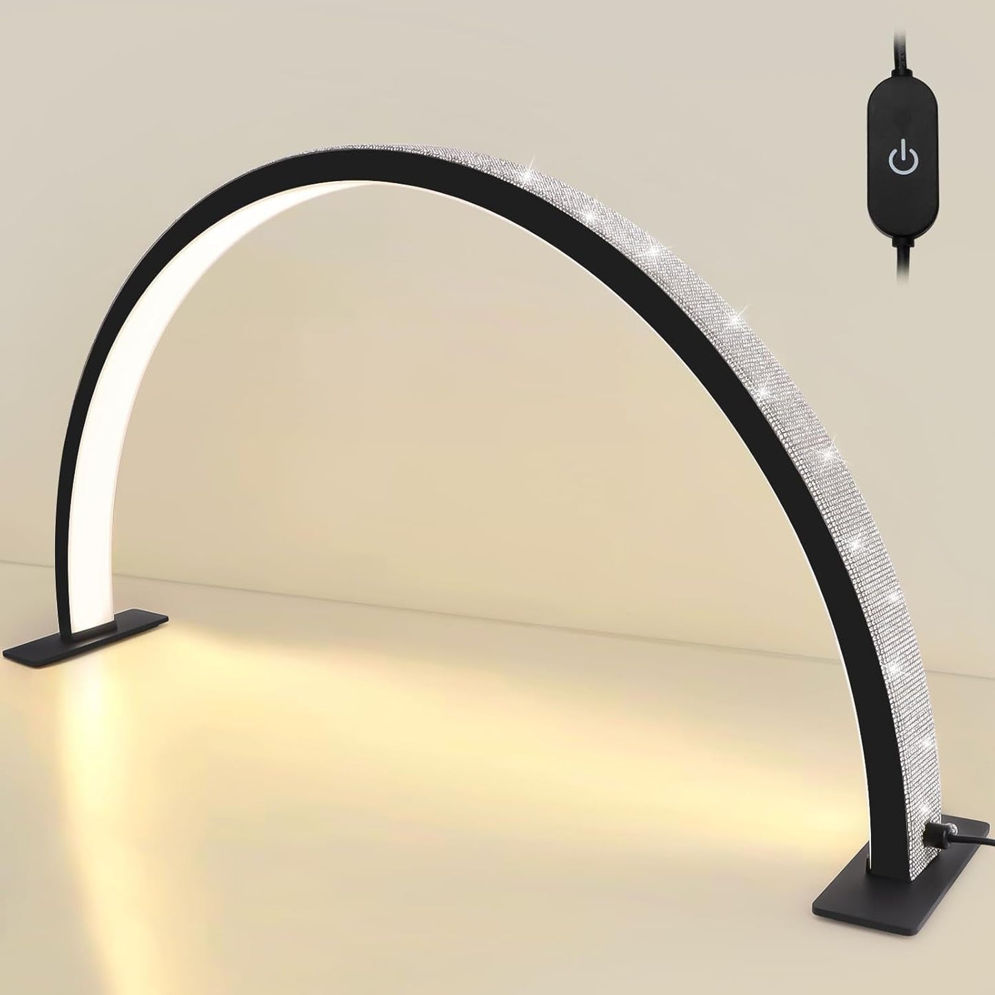 Kalolary Lampadaire, Lash Lumière Pour Extensions De Cils Regglable À 360°, 3000K-6000K Demi-Lune Lamp, Lamp De Beauté (Halvemaanlamp)