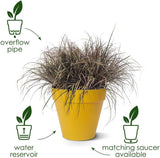elho Loft Urban Round 40 - Bloempotten voor buiten - 100% gerecycled plastic - Ø 38,5 x H 35,3 cm - Geel/Oker