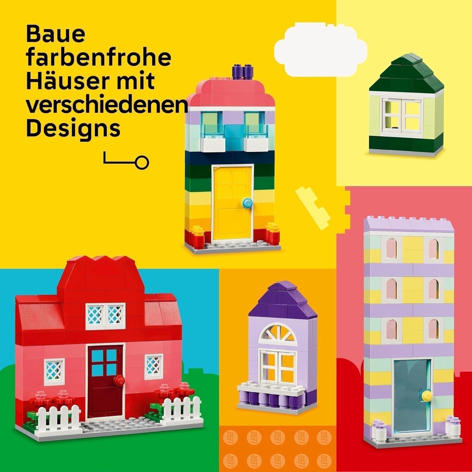 LEGO Classic Creatieve Huizen, bouwstenenset voor kinderen, 850 stenen bouwspeelgoed, huizenbouwspeelgoed met accessoires, cadeau voor jongens en meisjes vanaf 4 jaar 11035 Bouwsets Beuche bij LEGO-Store