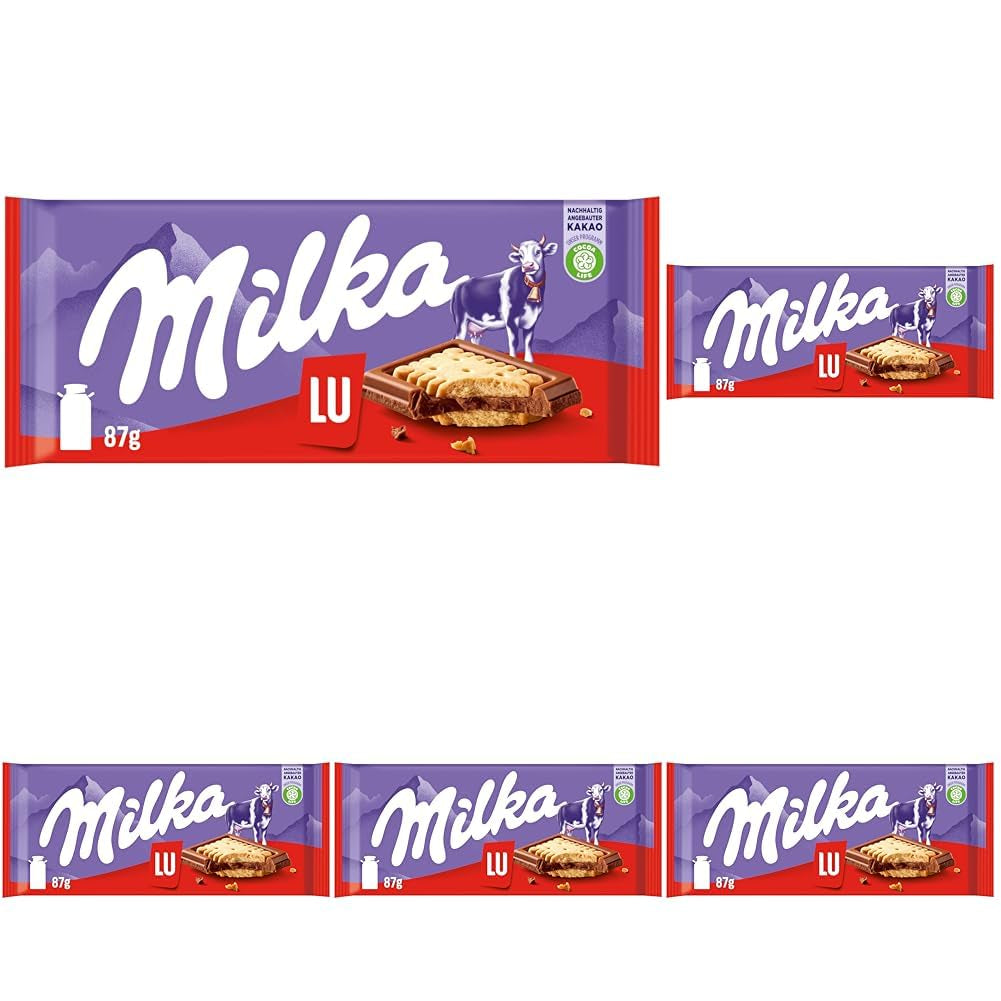 Milka LU – Alpenmelkchocolade met knapperige LU-koekjes – 87g