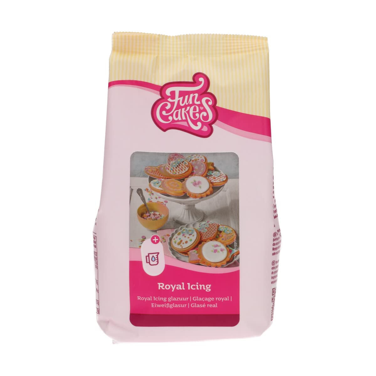 Funcakes Mix Für Royal Icing, Einfach Zu Berübenen, Zum Dekorieren Von Kuchen Und Keksen, Schöne Glasur, Nur Wasser Addenden, Halal., 450 G Glasuri si Decor Naty Shop Standaardtitel