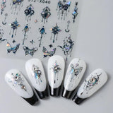3D Metallic Schwarz Schmetterling Nagelsticker - Laser Roze Aurora Nagelaufkleber - Punk Butterfly Nail Art Stickers - Zilveren Nagelsticker - Nageldesign Zubehör