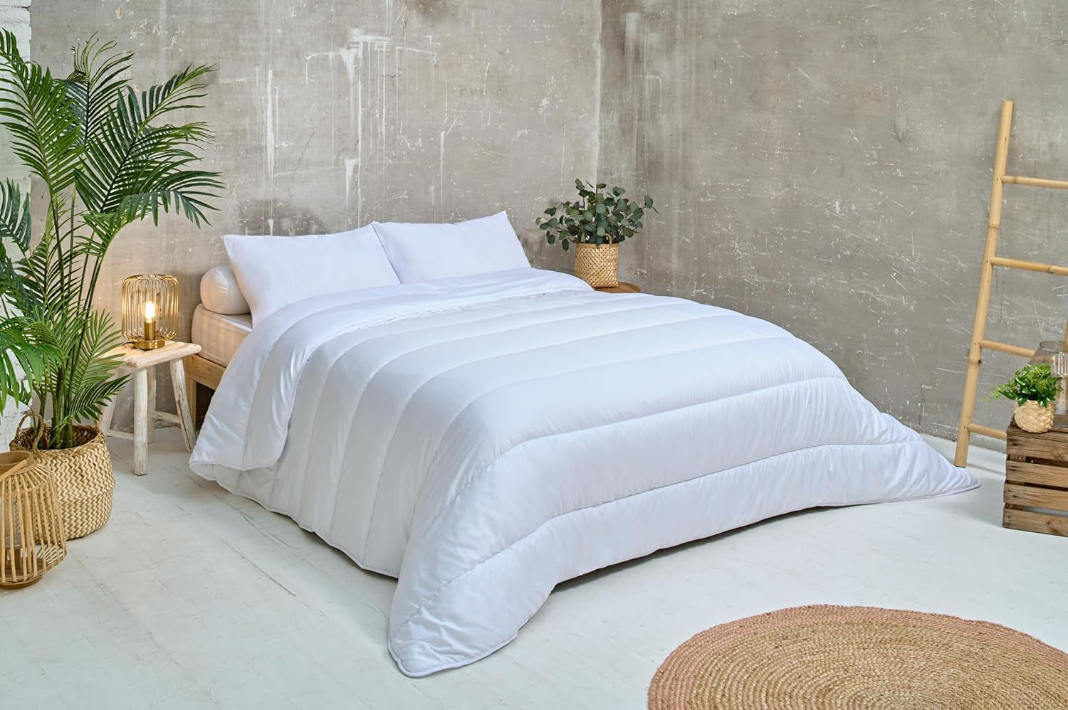 Bleu Câlin COUETTE MICROVEZEL KMF 45S, 240X260Cm, Polyester, Quilt, Deken, Wit, Winterdekbedden en dekbedden Naty Shop 200 X 200 Cm