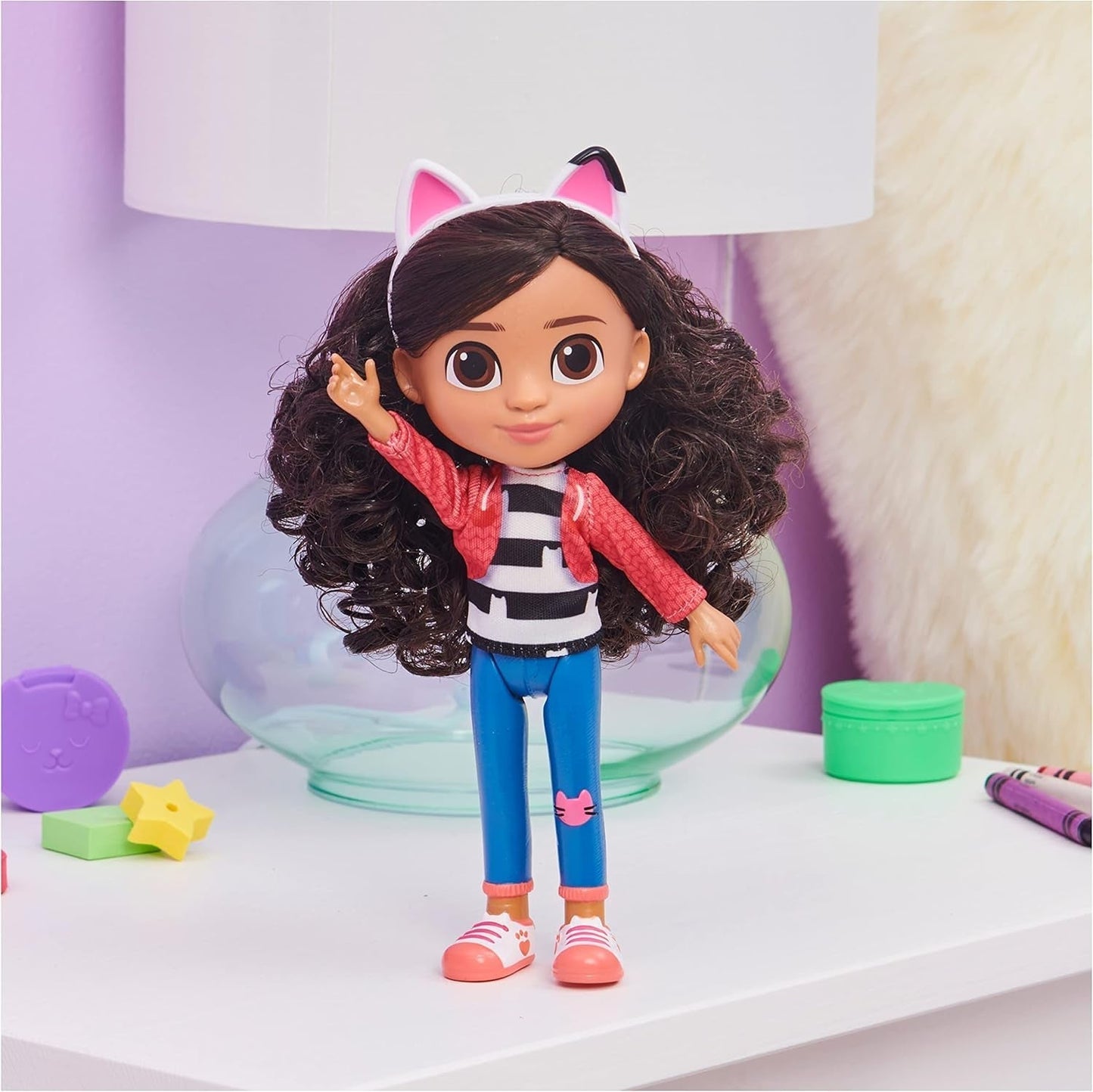 Gabby's poppenhuis, 20 cm grote Gabby Girl-pop, geschikt voor kinderen vanaf 3 jaar Naty Shop Dolls
