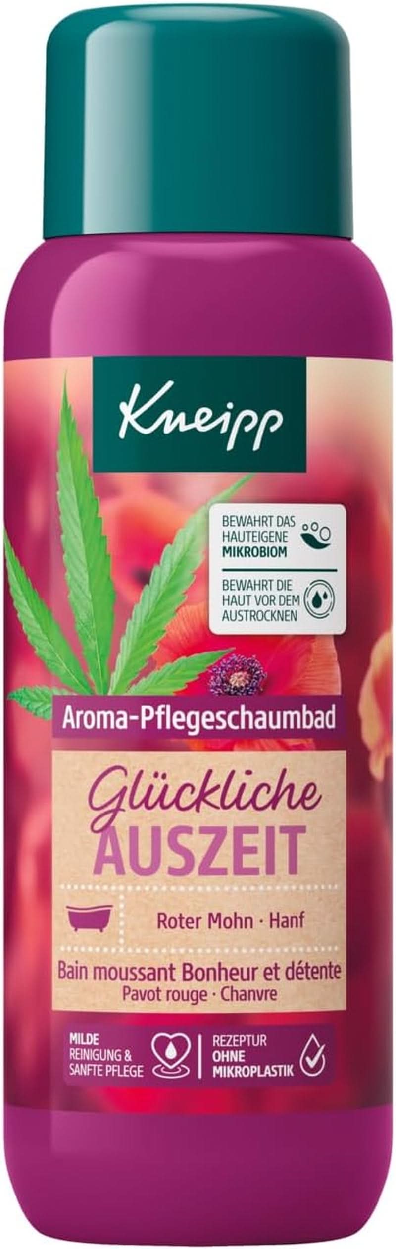 Kneipp Aroma, badverzorgingsschuim Happy Time Out - met natuurlijke oliën van rode papaver en hennep, 400 ml Naty Shop 400 ml Single