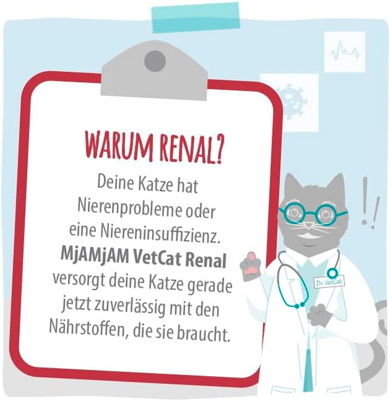 MjAMjAM VetCat - Premium natvoer voor katten - Dieet - Nier - Kip, 6-pack (6 x 200 g), graanvrij