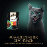 Natvoer voor katten Sheba Selection in geportioneerde zakjes met kip en rundvlees in saus 28x85g