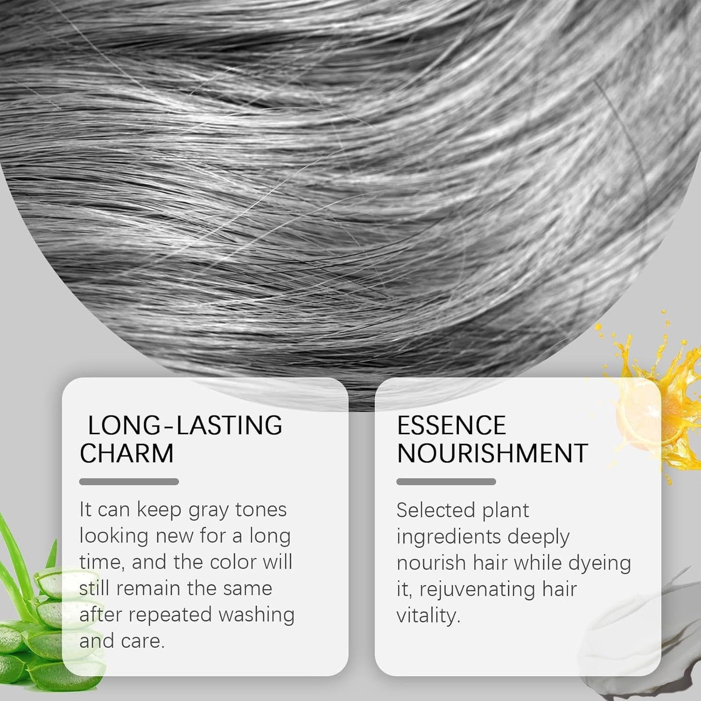 2-in-1 natuurlijke essentie-extract zilveren haarverf, Detroit Rain zilveren haarverf, metallic zilveren haarverf, zilveren haarverf voor donker haar, zilveren haarverf, permanente haarverf (1 stuk) Naty Shop haarverf