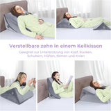 Verstelbaar verenkussen met hoge dichtheid, ergonomisch rugkussen voor bed en bank, anti-reflux leeskussen voor slapen, spelen, tv kijken (zwaar)