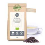Pinhead Buskruit Biologische Groene Thee Bulk 1kg – Biologische Groene Thee van hoge kwaliteit uit China – Lichte Rokerige Smaak – Voor Fijnproevers en Theekenners – Mycupoftea