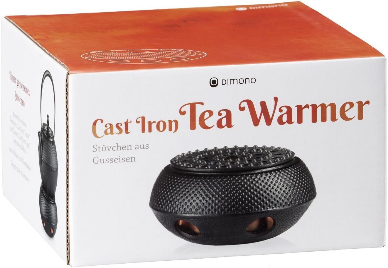 Dimono traditioneel gietijzeren theeservies: theepot, warmer en 2 theekopjes