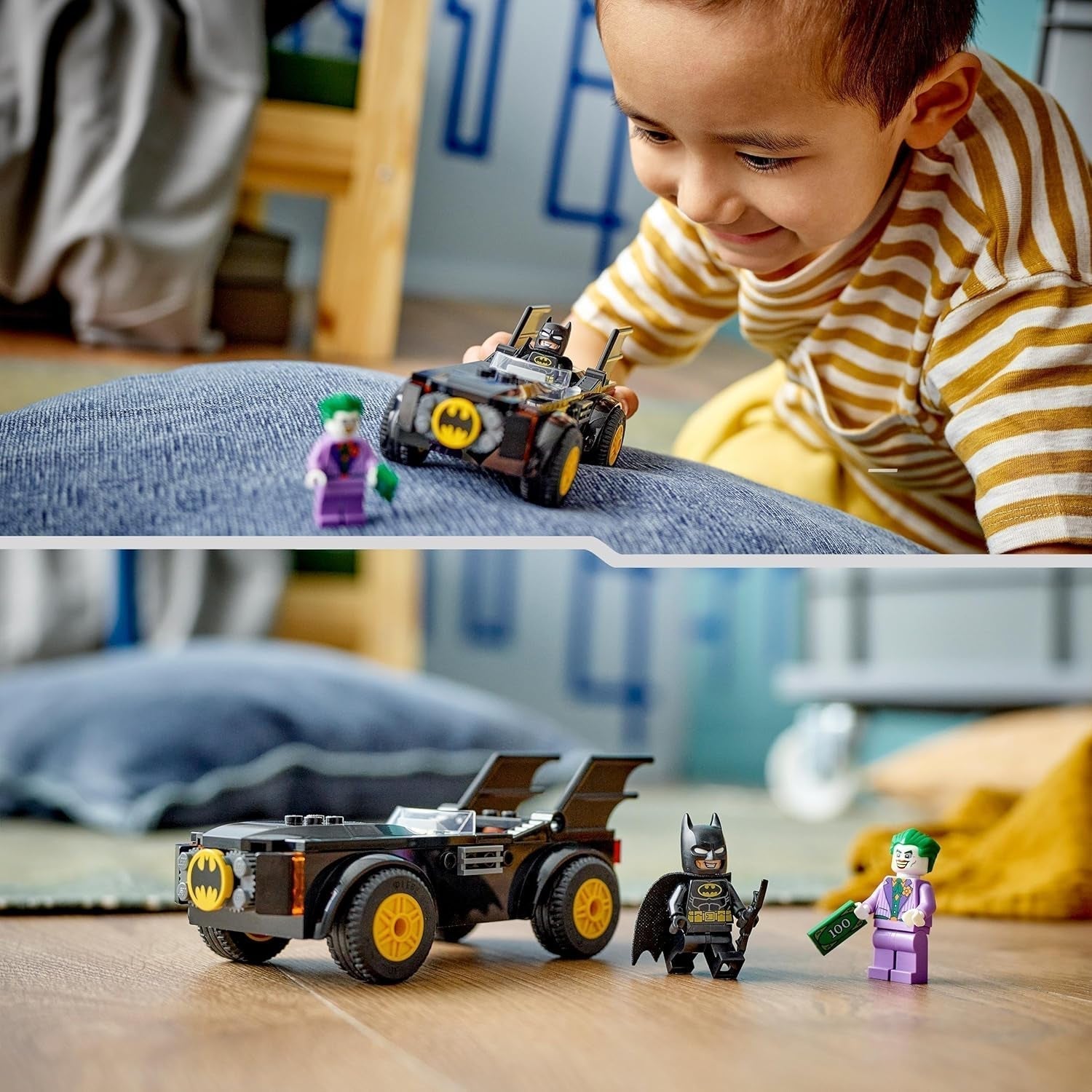 LEGO 76264 DC Achtervolging in de Batmobile: Batman Vs. Joker speelgoedautoset, Superheldenstartset met 2 minifiguren, Speelgoed voor kleuters, jongens, meisjes vanaf 4 jaar, Snel in elkaar te zetten Bouwsets Besuche den LEGO-Store