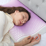 HOMCOM Memory Foam Kussen Neksteunkussen met afneembare hoes 2 Hoogte Ergonomisch 2S Responsief nekkussen voor verschillende slaapposities 60x40cm Crème Wit