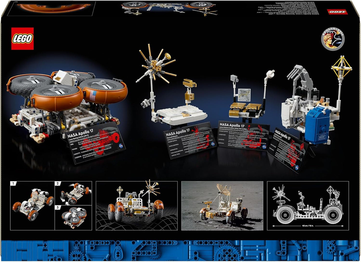 LEGO Technic NASA Apollo Lunar Roving Vehicle (LRV), maanrovermodel voor volwassenen, ruimteverzamelobject voor wetenschapsliefhebbers, bouwspeelgoed, ruimtevoertuigmodel 42182 Bouwsets Besuche in LEGO-Store