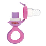 Nuby Silicone Fruit Feeder Knabbelaar - Fruitvoeder voor baby's 6 maanden en peuters - Bijtring voor fruit, groenten en puree - BPA-vrij - Roze - 6+ maanden