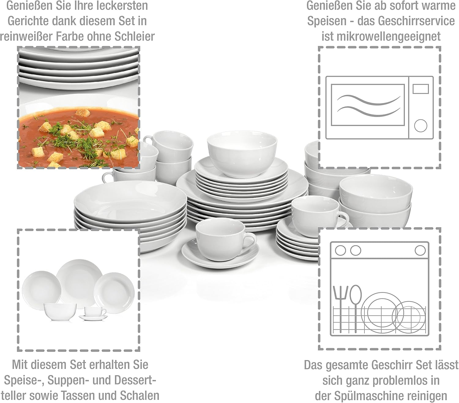 SÄNGER New Port serviesset, 36-delig, voor 6 personen | DE PREMIUM COLLECTIE