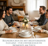 Crystal 48-delige porseleinen serviesset TESTWINNAAR Helder porseleinen serviesset kommen en borden servies voor 12 Pure Living serviessets in wit