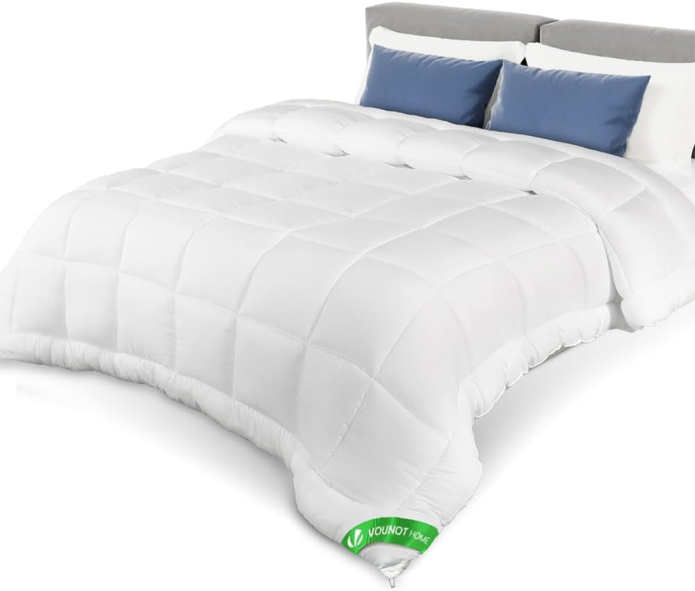 VOUNOT dekbed 155X200Cm, 4 seizoenen winterdekbedset van 2 500GSM, bestaande uit 2 aan elkaar geknoopte dekbedden Aanpasbaar dekbed voor zomer en winter, Oeko-Tex Standaard dekbedden en dekbedden Naty Shop Deken alle seizoenen 200 X 200 Cm