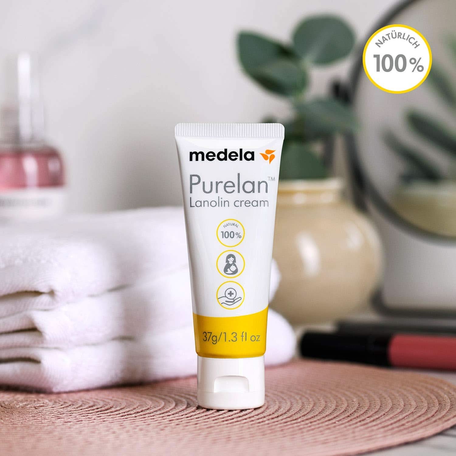 Medela Purelan 37 G Lanolincreme – Schnelle Hilfe Bei Beanspruchten Brustwarzen Und Trockener Haut – 100% Natürlich, Hypoallergeen, Dermatologisch Getest en Frei Von Duftstoffen Accessoires Voeding en Borstvoeding Bebe Naty Shop