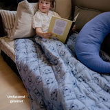 Verzwaarde babydeken | 3,5 kg | 100X150Cm | Therapiedeken | Verzwaarde dekens | Zware deken (blauw tijgergezicht, 3,5 kg - 100 x 150 cm) BLENKZ bedden en dekens.