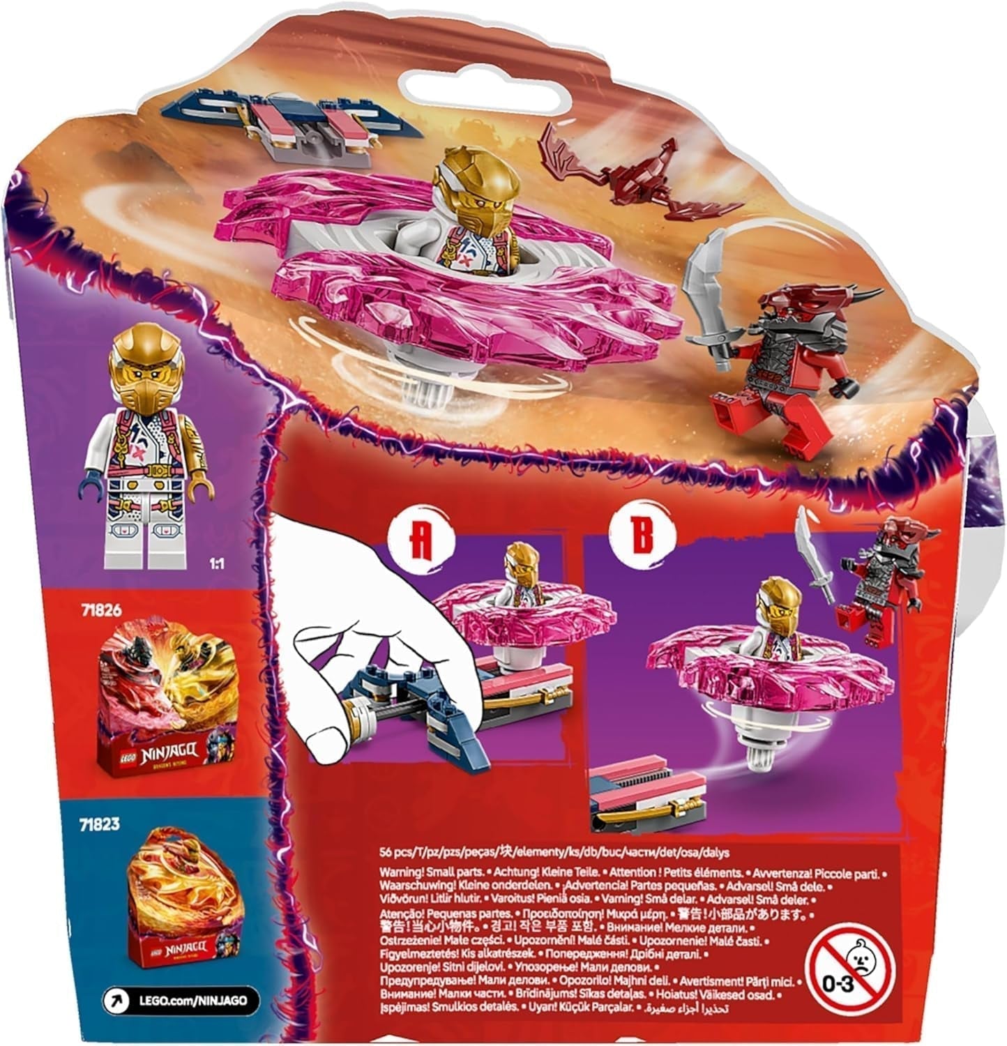 LEGO NINJAGO Sora's Draak Spinjitzu Spinner - Actie Ninja speelgoed met 2 minifiguren - Kleine speelset voor kinderen - Cadeau-idee voor jongens en meisjes vanaf 6 jaar 71824 Bouwsets Besuche in LEGO-Store