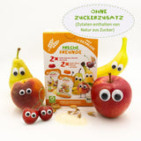 FRECHE FREUNDE Biologische mix in knijpzak met meerdere verpakkingen - fruit + granen, fruitpuree met granen in knijpzak voor baby's vanaf 6 maanden, veganistisch, verpakking van 3, 3 x (4 x 100 g)