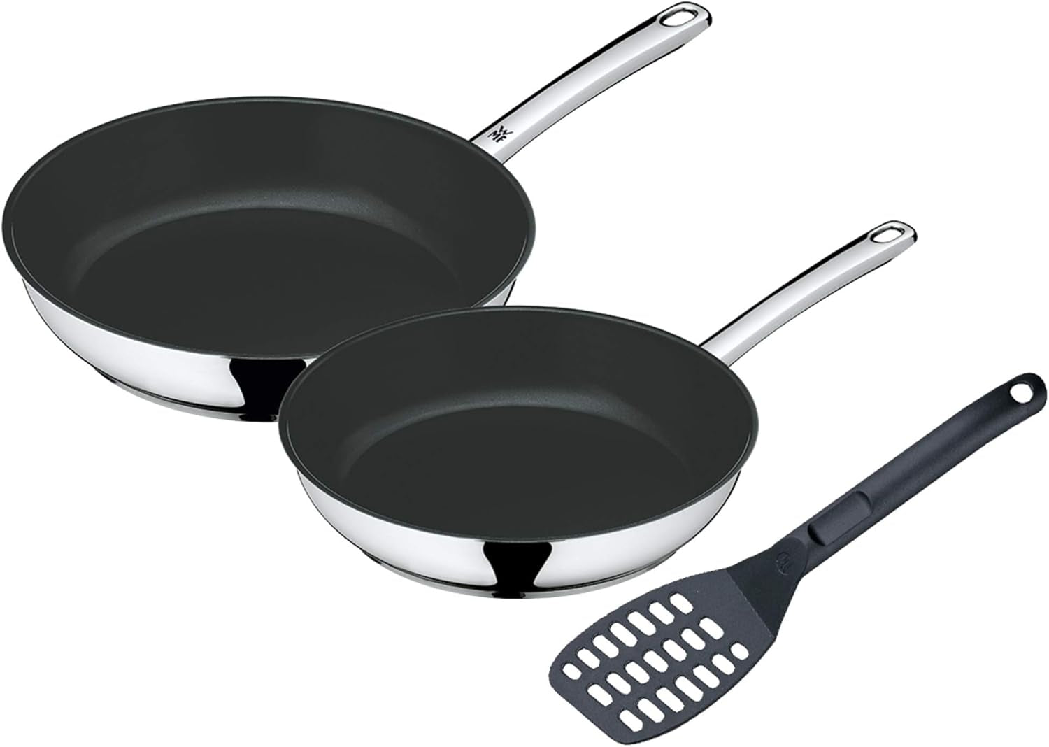 WMF Devil 2-delige pannenset, inductiepan 24, 28 cm, Cromargan roestvrij staal, keramische coating, ovenvaste potten en pannen Naty Shop Set 3 producten 48 X 30,5 X 15 Cm