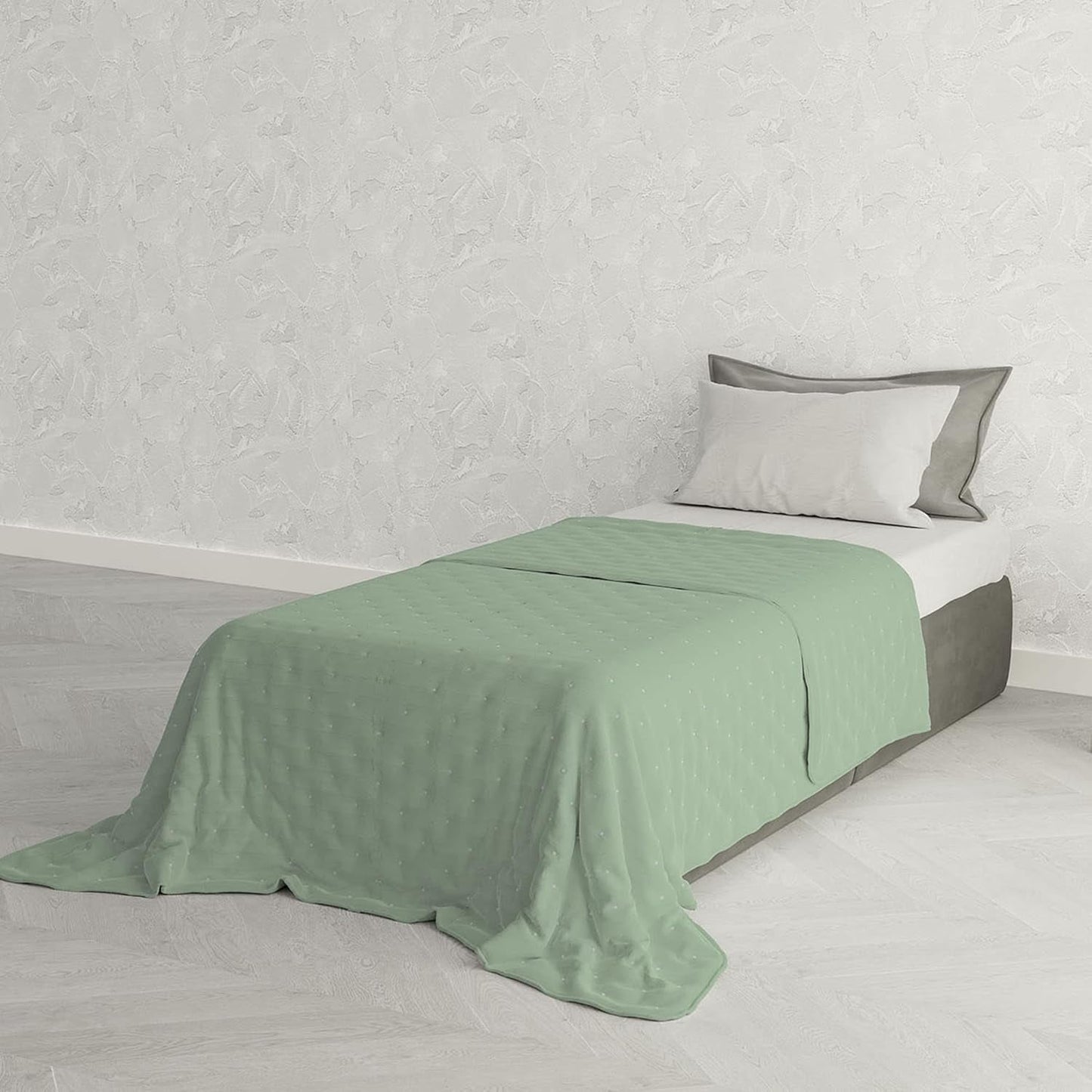 Elegante zomerquilt, gewatteerd, groen, 170 X 250 cm Quilts en quilts Naty Shop