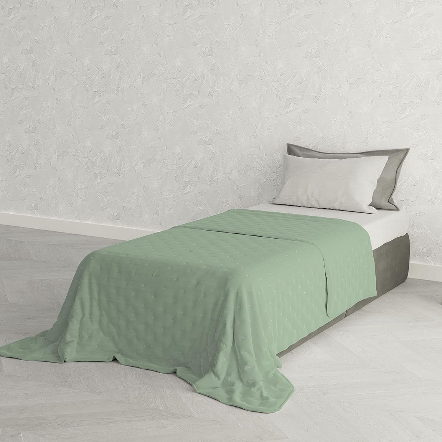 Elegante zomerquilt, gewatteerd, groen, 170 X 250 cm Quilts en quilts Naty Shop