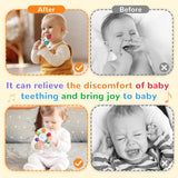 Babybijtringen van voedingskwaliteit - BPA-vrij, verstikkingsbestendig ontwerp, versterkte grip, geschikt voor gehoor en tandontwikkeling, ideaal voor baby's van 0-36 maanden (wit)