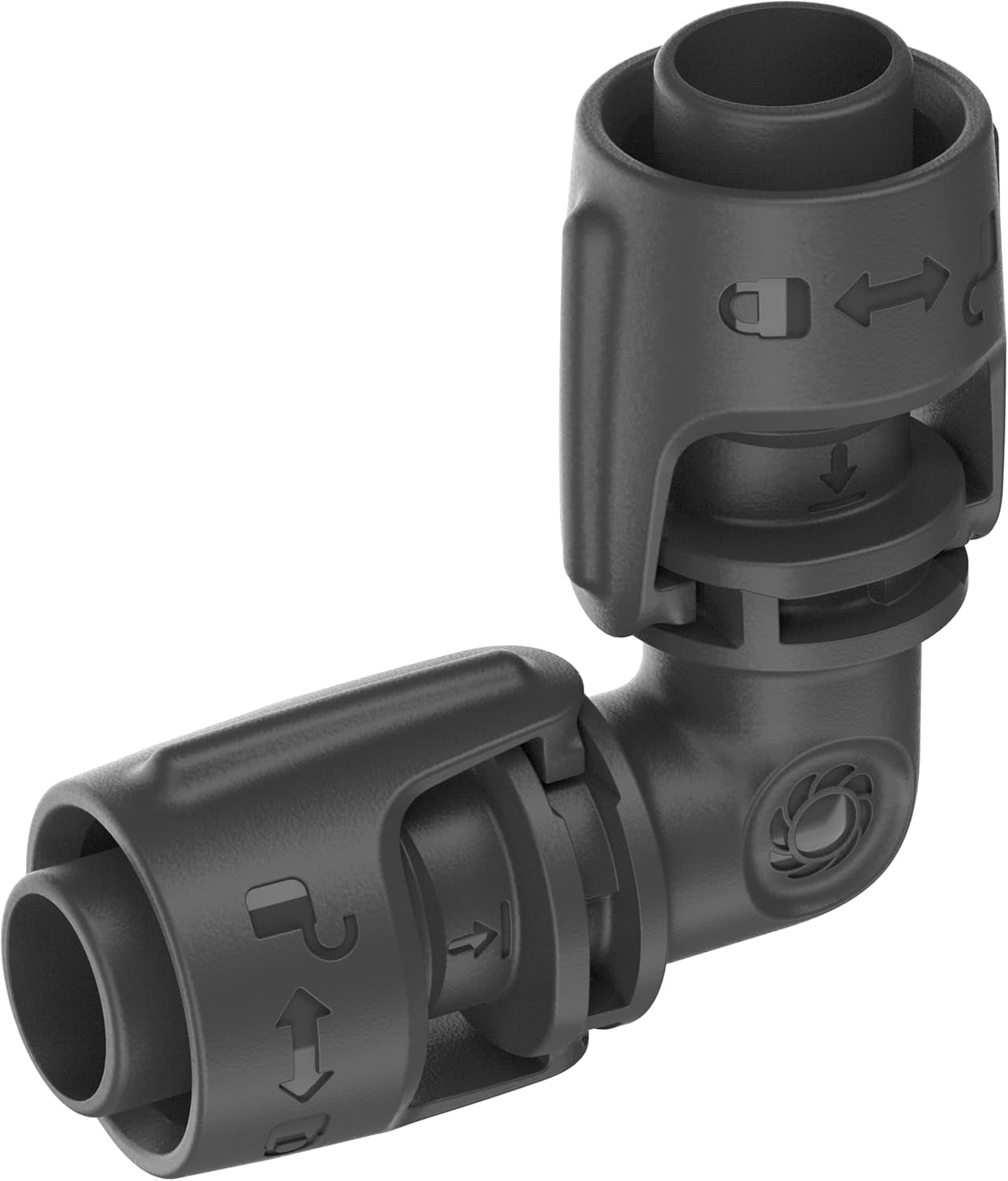Gardena Micro-Drip-irrigatiesysteem L-stuk 13 mm (1/2"): pijpconnector voor het omkeren van 13 mm toevoerleidingen, gereedschapsloze montage, herbruikbaar (13202-20)
