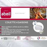 Abeil 4-seizoenen dekbed, wit, polyester, wit, 240 X 260 Cm Dekbedden en dekbedden Naty Shop