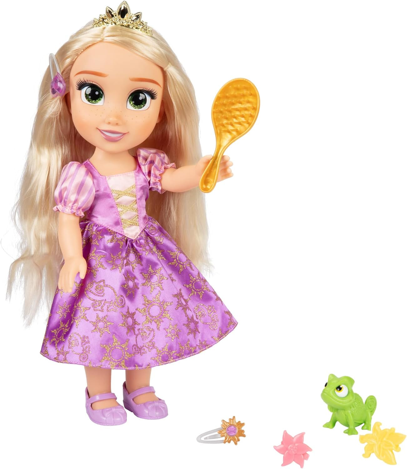 Disney Princess Rapunzel 35 cm zingende pop, zingt 'I See The Light', inclusief accessoires voor meer plezier, perfect voor meisjes vanaf 3 jaar, paars