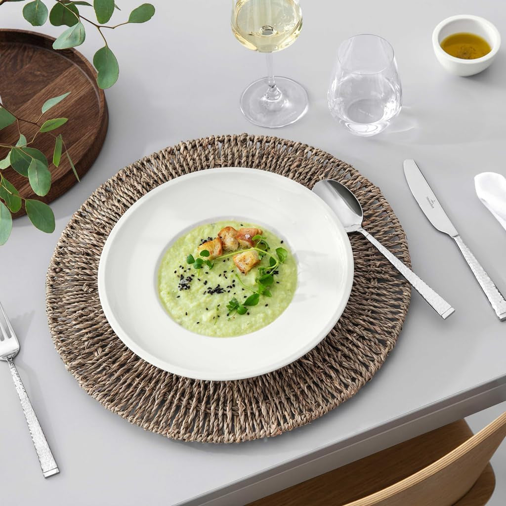 Villeroy & Boch - Artesano 6-delige serviesset voor 2 personen, wit, vaatwasmachinebestendig, magnetronbestendig, bestekset, bordenset, dinerborden, ontbijtborden, dinerborden, premium porselein