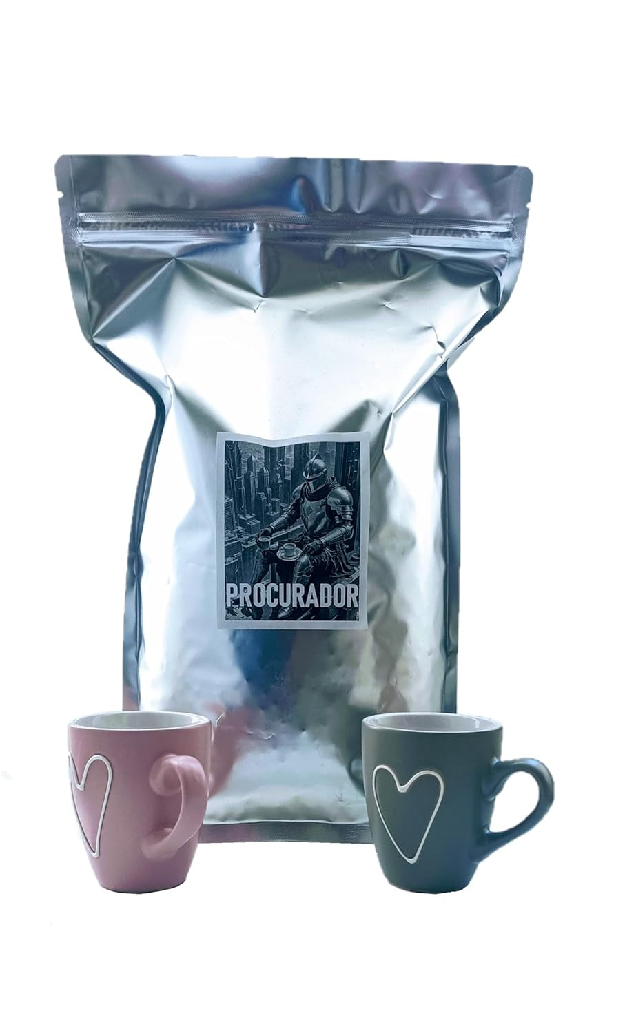 Mexicaanse Procurador-koffie met twee zoete kopjes. De natuur in harmonie met plezier. Arabica 1000g