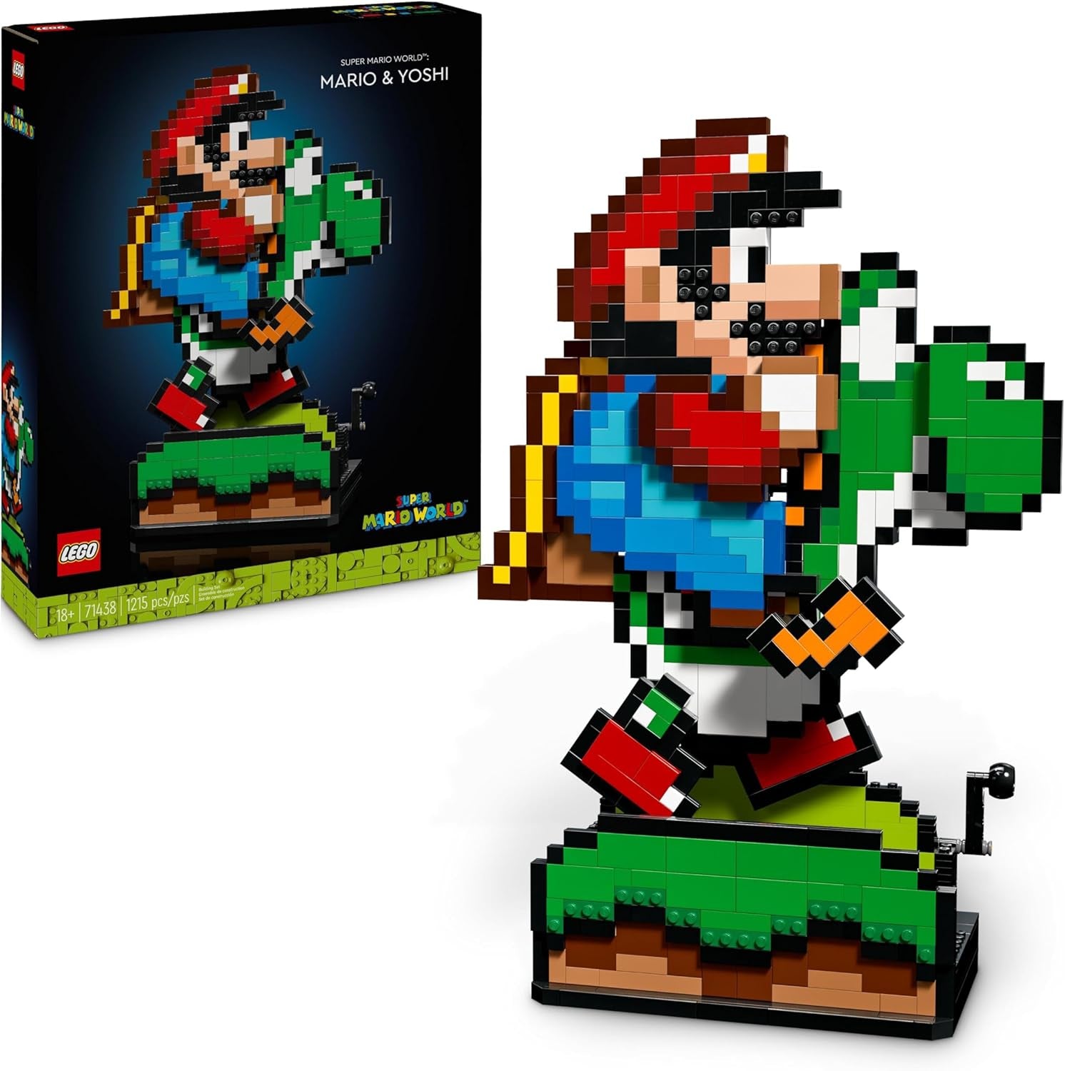 LEGO Super Mario World: Mario & Yoshi Nintendo verzamelset, pixelfiguren, bouw- en displaymodel, huisdecoratie en verzamelobject, modelset en cadeau voor volwassen fans 71438 Bouwsets Bekijk de LEGO-Store standaardtitel