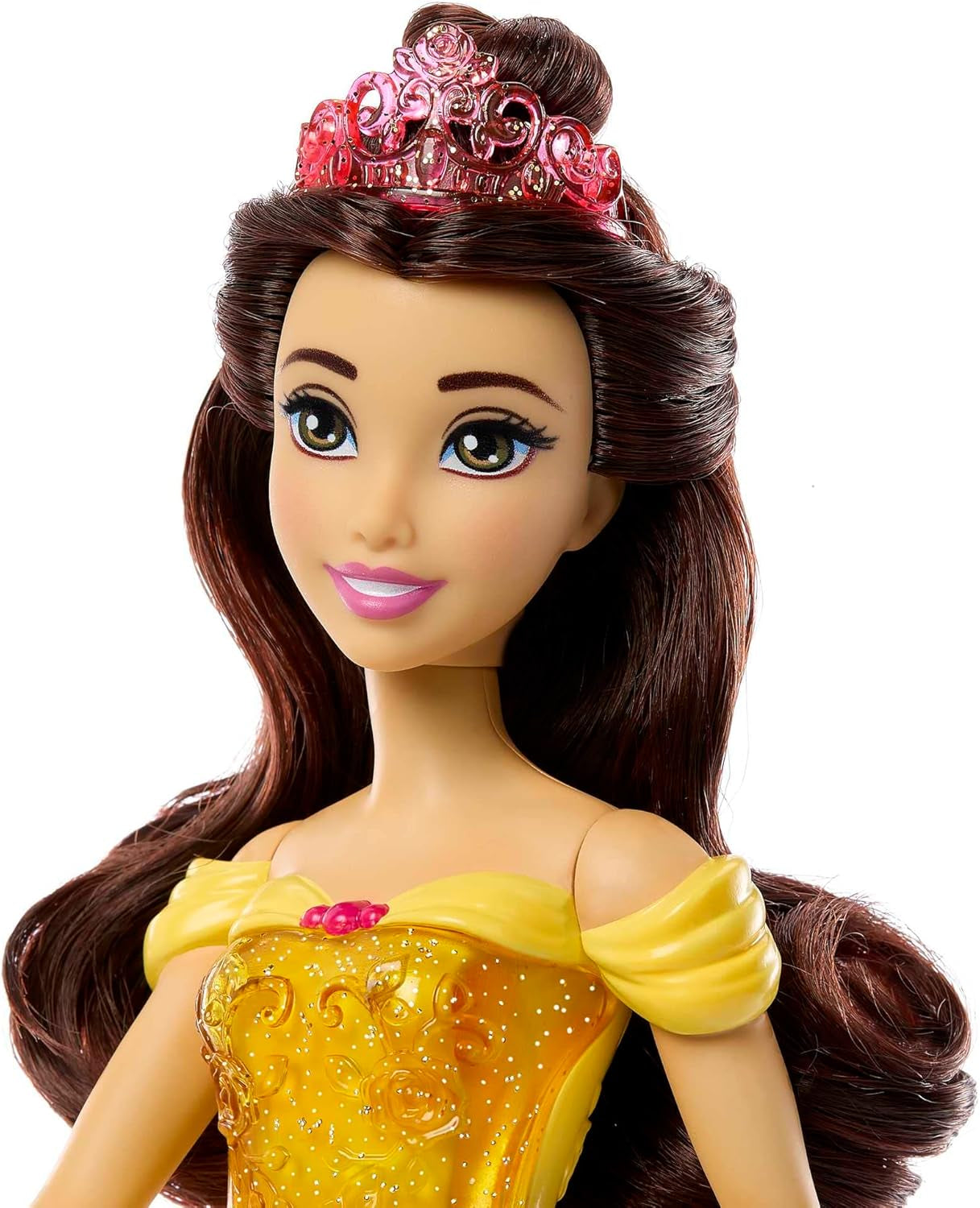 Mattel Disney Princess speelgoed beweegbare Belle modepop met fonkelende kleding en accessoires Disney film geïnspireerd cadeau voor kinderen HLW11 Naty Shop poppen