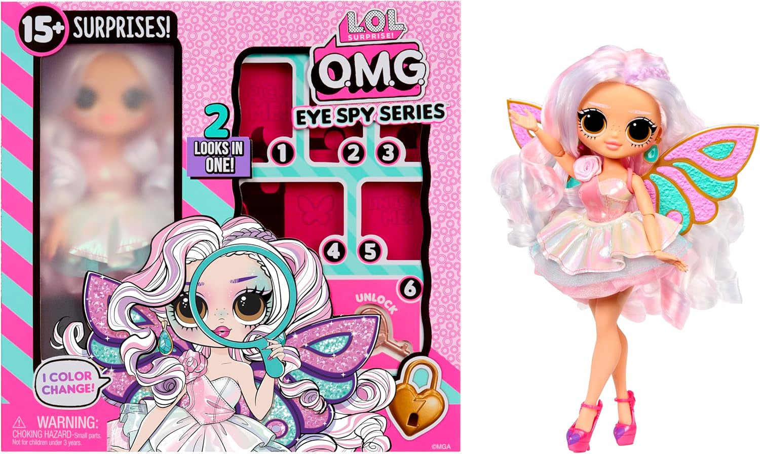 LOL Verrassing! OMG Eye Spy Series - Fee - Inclusief 1 pop met outfit en accessoires, puzzels oplossen en verrassende ontdekkingen, 4 verzamelpoppen