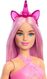 Barbie Eenhoornpoppen met kleurrijk fantasiehaar, outfits met kleurverloop en fantasieaccessoires rond het eenhoornthema, HRR13 Naty Shop Dolls