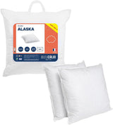 Blue Câlin Set of 2 Pillows with Firm Comfort "Alaska", Super Filling, 100% Cotton Percale Envelope, White, 65 X 65 cm Square Shape Naty Shop Standard Pillows