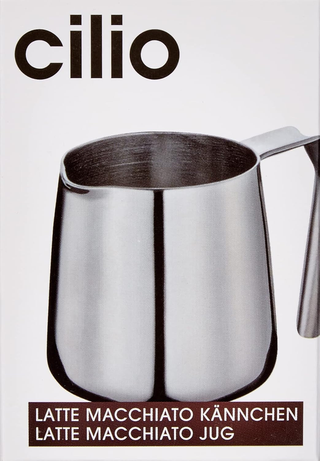 Cilio 0000201383 Latte Macchiato karaf, roestvrij staal, zilver, 6,4 x 7,4 x 7,6 cm